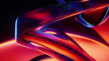 Soyut eğimli cam geometri arkaplanı, 3D görüntüleme.