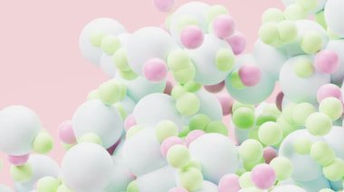 Soyut yoğun parçacıklar arkaplan küreleri, 3d oluşturma.