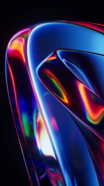 Soyut eğimli cam geometri arkaplanı, 3D görüntüleme.