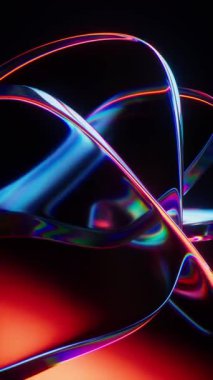 Soyut eğimli cam geometri arkaplanı, 3D görüntüleme.