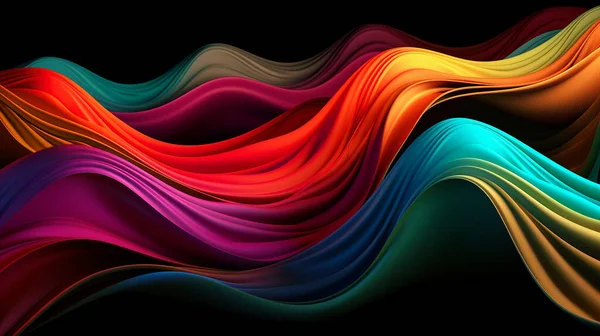Background, multi-colored silk waves. Illustration. Wallpapers.