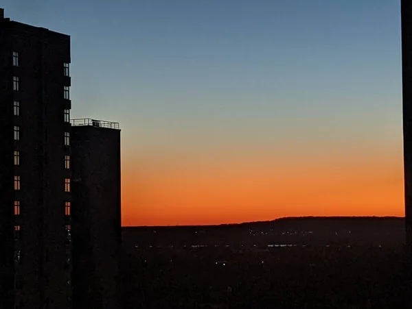 View City Kyiv Sunset — Stock Photo, Image