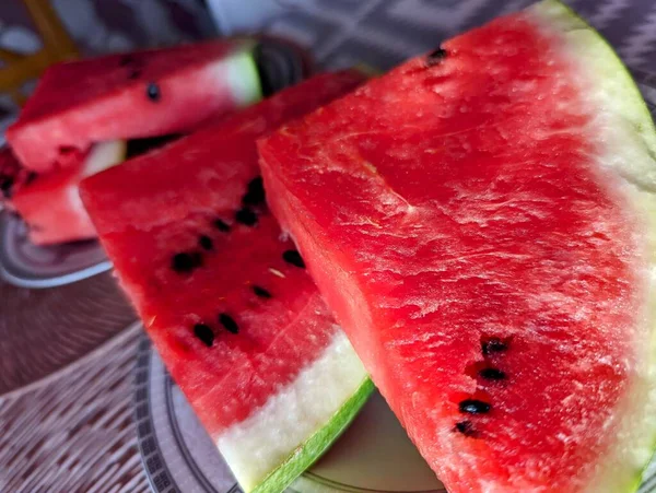 Fresh Juicy Watermelon Plate — Stock Photo, Image
