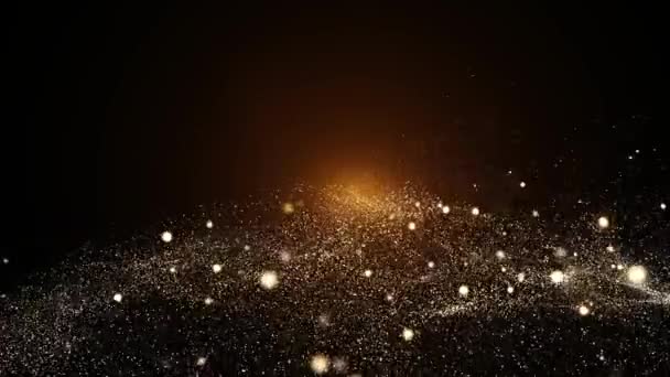 Parçacıklar Altın Arkaplan Döngüsü — Stok video
