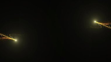 Altın Bokeh 'in Alfa Kanallı Parlayan Parçacıkları Uçuşu