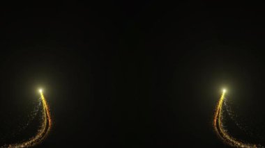Altın Bokeh 'in Alfa Kanallı Parlayan Parçacıkları Uçuşu