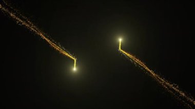Altın Bokeh 'in Alfa Kanallı Parlayan Parçacıkları Uçuşu