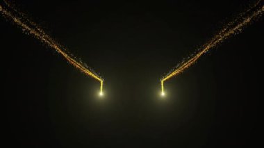Altın Bokeh 'in Alfa Kanallı Parlayan Parçacıkları Uçuşu
