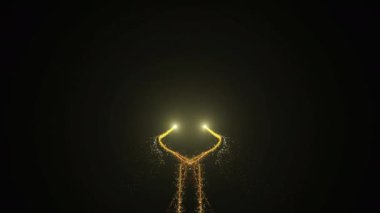 Altın Bokeh 'in Alfa Kanallı Parlayan Parçacıkları Uçuşu