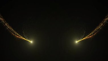 Altın Bokeh 'in Alfa Kanallı Parlayan Parçacıkları Uçuşu