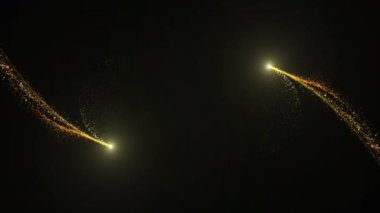 Altın Bokeh 'in Alfa Kanallı Parlayan Parçacıkları Uçuşu