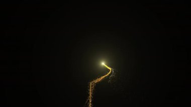 Altın Bokeh 'in Alfa Kanallı Parlayan Parçacıkları Uçuşu