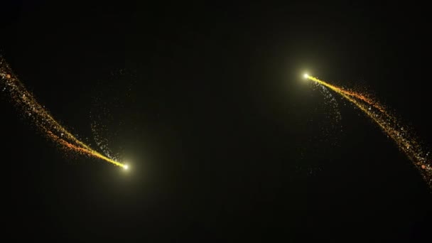 アルファチャンネル付きゴールドボケ輝く粒子の飛行 — ストック動画