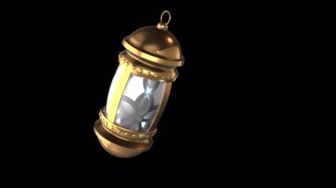 Altın Ramazan Arap Fener Döngüsü Alfa Kanalı