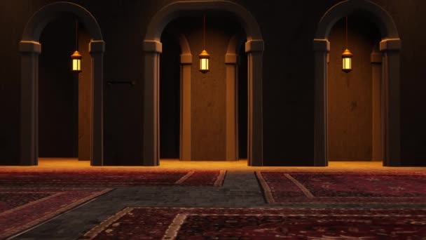 Animation Der Moschee Inneren — Stockvideo