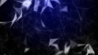 Noktalı ve çizgili dijital mavi arkaplan. Büyük veri görselleştirmesi. Ağ bağlantısı yapısı. 3B görüntüleme.