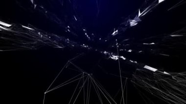 Noktalı ve çizgili dijital mavi arkaplan. Büyük veri görselleştirmesi. Ağ bağlantısı yapısı. 3B görüntüleme