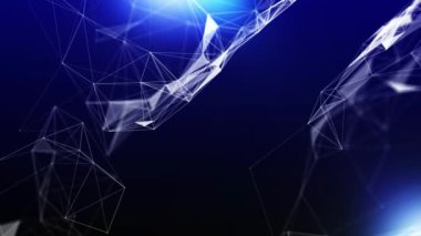 Noktalı ve çizgili dijital mavi arkaplan. Büyük veri görselleştirmesi. Ağ bağlantısı yapısı. 3B görüntüleme