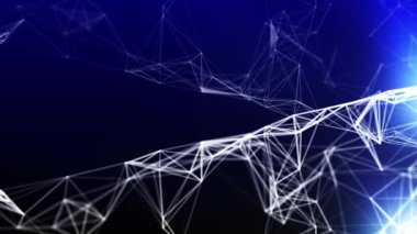 Noktalı ve çizgili dijital mavi arkaplan. Büyük veri görselleştirmesi. Ağ bağlantısı yapısı. 3B görüntüleme