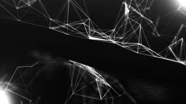 Dijital Ağ. Plexus Beyaz Arkaplan