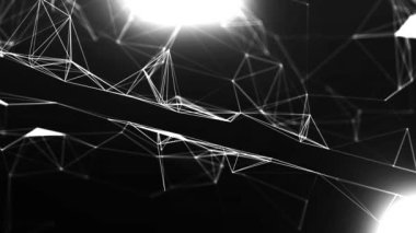 Dijital Ağ. Plexus Beyaz Arkaplan