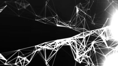 Dijital Ağ. Plexus Beyaz Arkaplan