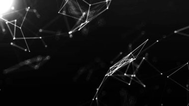 Dijital Ağ. Plexus Beyaz Arkaplan