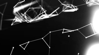 Dijital Ağ. Plexus Beyaz Arkaplan