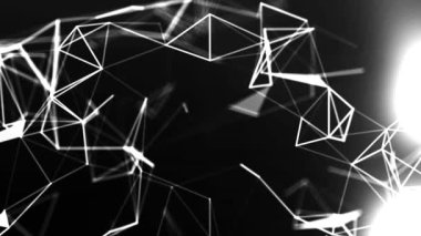 Dijital Ağ. Plexus Beyaz Arkaplan