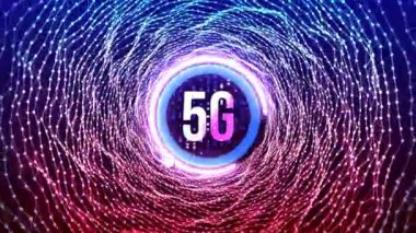 5G Dijital Küresel Teknoloji Dünya Ağı bağlantıları arka plan. Teknoloji kablosuz veri transferi.