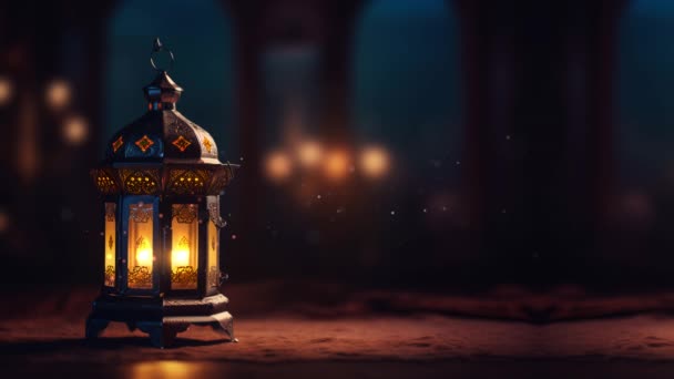 Linterna Ramadán Lazo Fondo — Vídeos de Stock