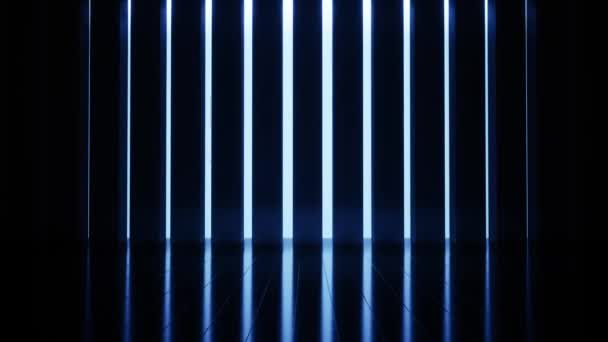 Повінь Вогні Дискотека Фон Вертикальними Лініями Смугами Повінь Блимає Синій — стокове відео