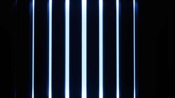 Sel Işıkları Disk Arkaplanı Dikey Çizgiler Şeritlerle Sel Işıkları Yanıp — Stok video