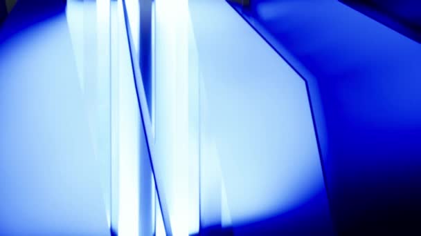 Bande Vetro Blu Con Retroilluminazione Composizione Pulita — Video Stock