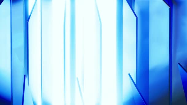 玻璃窗蓝带背光 清洁成分 — 图库视频影像