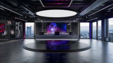 3D Sanal TV Stüdyo Haberleri, 3D Wall3D Sanal Haber Stüdyosu Arkaplanı 'ndaki TV programları için zemin
