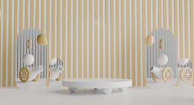 Tasarım alanı olan basit ürün gösterim standı 