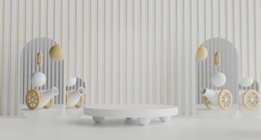 Tasarım alanı olan basit ürün gösterim standı 