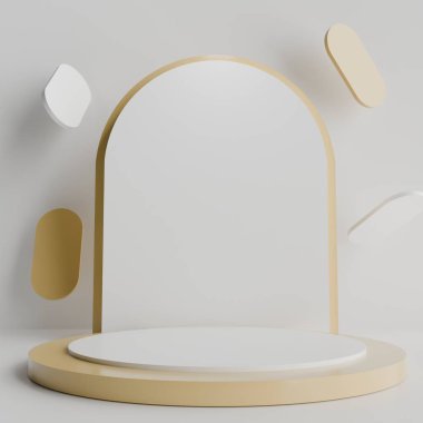 Tasarım alanı olan basit ürün gösterim standı 