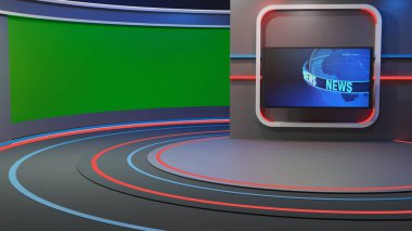3D Sanal TV Stüdyo Haberleri, 3D Wall3D Sanal Haber Stüdyosu Arkaplanı 'ndaki TV programları için zemin