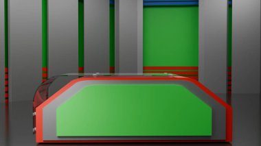 3D Sanal TV Stüdyo Haberleri, 3D Wall3D Sanal Haber Stüdyosu Arkaplanı 'ndaki TV programları için zemin