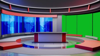 3D Sanal Haber Stüdyosu Arkaplan Döngüsü