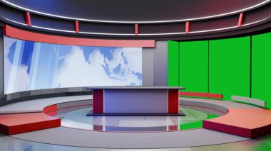 3D Sanal Haber Stüdyosu Arkaplan Döngüsü