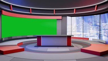 3D Sanal Haber Stüdyosu Arkaplan Döngüsü