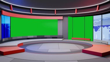 3D Sanal Haber Stüdyosu Arkaplan Döngüsü