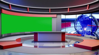 3D Sanal Haber Stüdyosu Arkaplan Döngüsü