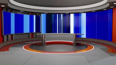 3D Sanal Haber Stüdyosu Arkaplan Döngüsü