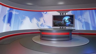 3D Sanal Haber Stüdyosu Arkaplan Döngüsü