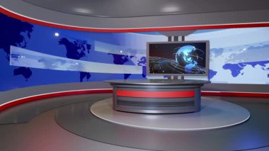 3D Sanal Haber Stüdyosu Arkaplan Döngüsü