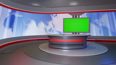 3D Sanal Haber Stüdyosu Arkaplan Döngüsü